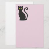 ZWARTE CAT-STATIONERIE BRIEFPAPIER (Voorkant / Achterkant)