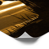 Zwarte Cat Tree Silhouette Sunset Poster Art Print (Hoek)