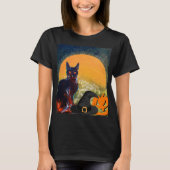 ZWARTE CAT, WITCH PET EN POMPKINS HALLOWEEN PARTIJ T-SHIRT (Voorkant)