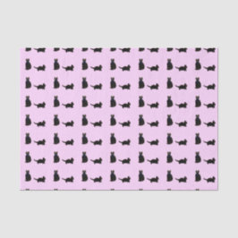 Zwarte Cats voor Cute Kat Pattern Aangepaste kleur Tissuepapier