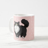 Zwarte Cavia Kat Moeder Persoonlijk Koffiemok (Voorkant links)