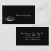 Zwarte Caviar Spoon Luxe Kaart Visitekaartje (Voorkant / Achterkant)