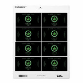 Zwarte CBD-olielabels Etiket (Full Sheet)