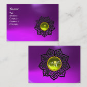 ZWARTE CELTISCHE STROOMGEMONOGRAM Paars Visitekaartje (Voorkant / Achterkant)