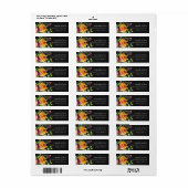 ZWARTE CHALKBOARD PINK GEEL ORANJE FLORAAL ADRES ETIKET (Full Sheet)