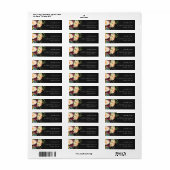 ZWARTE CHALKBOARD PINK GEEL ORANJE FLORAAL ADRES ETIKET (Full Sheet)