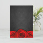 Zwarte Chalkboard Red Rose Wedding Invitting Kaart (Staand voorkant)