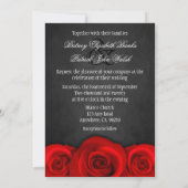 Zwarte Chalkboard Red Rose Wedding Invitting Kaart (Achterkant)