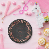 Zwarte Chalkboard Roze Rose Gold Grey Kerstmis Papieren Bordje (Feest)