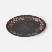 Zwarte Chalkboard Roze Rose Gold Grey Kerstmis Papieren Bordje (Gekanteld)