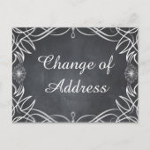 Zwarte Chalkboard Swirl Stylish Change of address Aankondigingskaart (Voorkant)