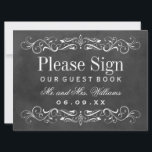 Zwarte Chalkboard Weddenschap Boek<br><div class="desc">Decoratieve zwammen en bloeien lijst dit elegante  geïnspireerde trouwgastenboek met witte tekst en monogram. De achtergrond heeft een getextureerde zwarte chalkboardverschijning.</div>
