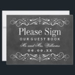 Zwarte Chalkboard Weddenschap Boek<br><div class="desc">Decoratieve zwammen en bloeien lijst dit elegante  geïnspireerde trouwgastenboek met witte tekst en monogram. De achtergrond heeft een getextureerde zwarte chalkboardverschijning.</div>