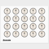 Zwarte Champagne Brunch Cirkel Favor Sticker (Vel)
