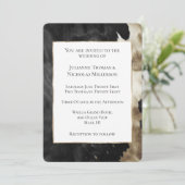 Zwarte Champagne Goud Koeienhuid bruiloft Kaart (Staand voorkant)