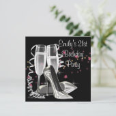 Zwarte Champagne op hoog niveau 21e verjaardag Kaart (Staand voorkant)