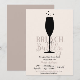Zwarte champagneglas brunch bruisend bruids brunch kaart