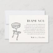 Zwarte champagneglas met strik bruidsmeisje bedankkaart (Voorkant)