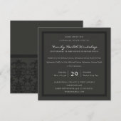 ZWARTE CHARCOAL DAMASK CLASSIC WORKSHOP EVAL KAART (Voorkant / Achterkant)