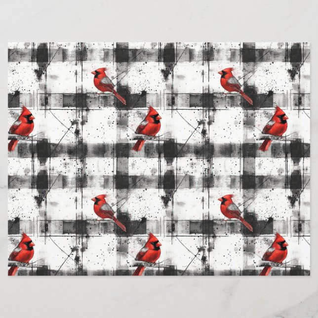 Zwarte check kardinale Waterverf (Voorkant)