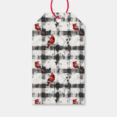 Zwarte check kardinale Waterverf Cadeaulabel (Voorkant)