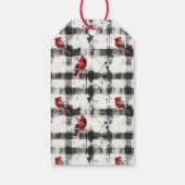 Zwarte check kardinale Waterverf Cadeaulabel (Achterkant)