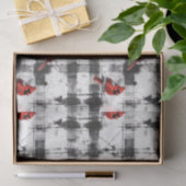 Zwarte check kardinale Waterverf Tissuepapier (Geschenk)