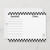 Zwarte Checkerboard Recipe Kaart - voor- en achter (Achterkant)