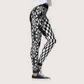 Zwarte Checkers en Kant Hart Leggings (Rechts)