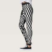 Zwarte Checkers en Kant Hart Leggings (Links)
