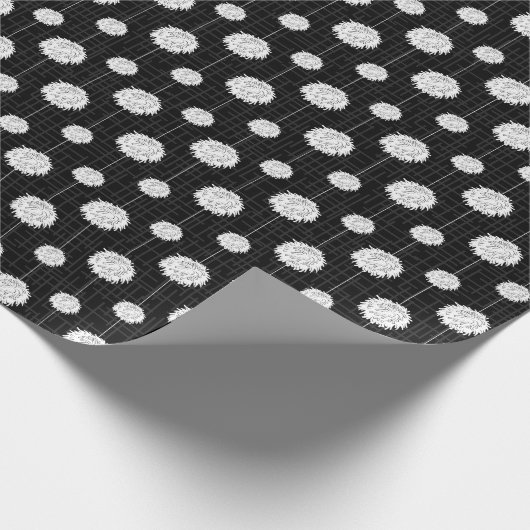 Zwarte Cheerleader Pom Pom Pattern Cadeaupapier (Hoek)