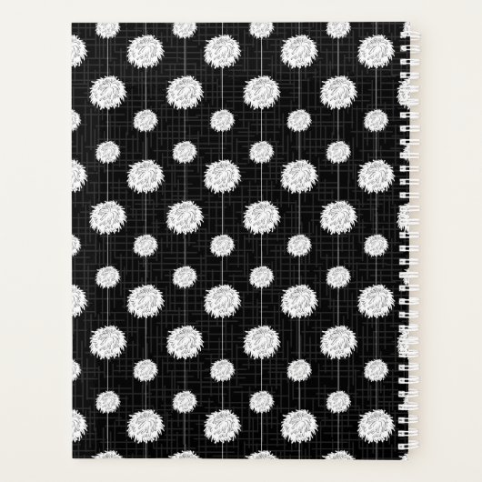 Zwarte Cheerleader Pom Pom Pattern Planner (Achterkant)