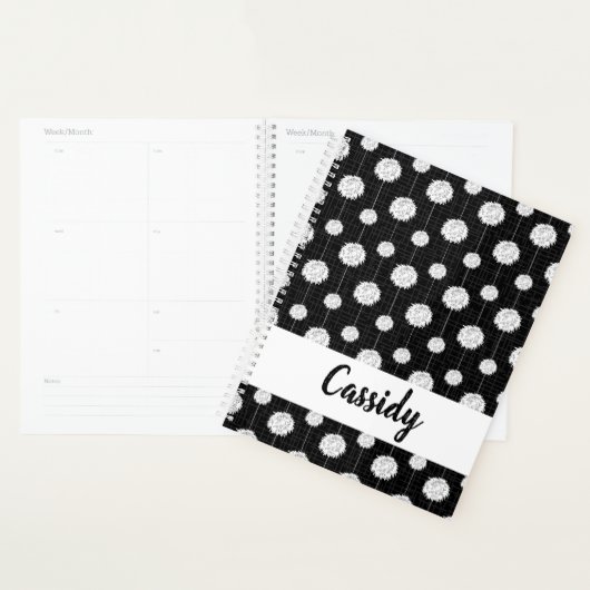 Zwarte Cheerleader Pom Pom Pattern Planner (Display)