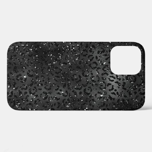Zwarte Cheetah Leopard Skin Print Pattern Case-Mate iPhone Case (Achterkant (horizontaal))