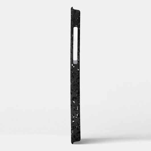 Zwarte Cheetah Leopard Skin Print Pattern Case-Mate iPhone Case (Achterkant / Links)