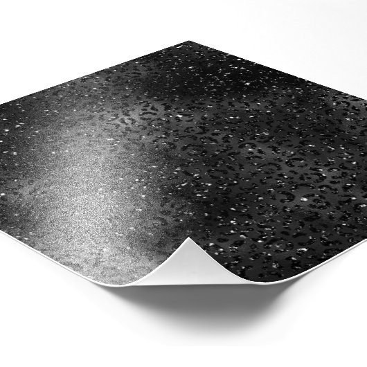 Zwarte Cheetah Leopard Skin Print Pattern Foto Afdruk (Hoek)