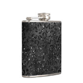 Zwarte Cheetah Leopard Skin Print Pattern Heupfles (Rechts)