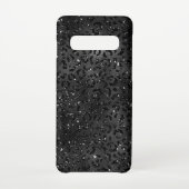 Zwarte Cheetah Leopard Skin Print Pattern Samsung Galaxy Hoesje (Achterkant)