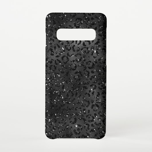 Zwarte Cheetah Leopard Skin Print Pattern Samsung Galaxy Hoesje (Achterkant)