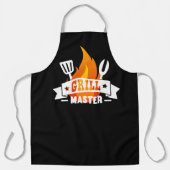 zwarte chef-kok Personaliseer Grill Master Schort (Voorkant)