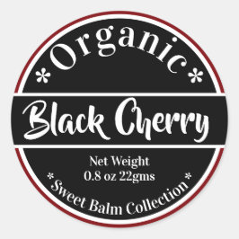 Zwarte Cherry Labels, doe mee met Lip Gloss Bath B Ronde Sticker