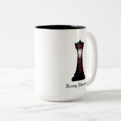 Zwarte Chess-koningin / Gepersonaliseerde naam Tweekleurige Koffiemok (Voorkant rechts)