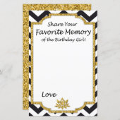 Zwarte Chevron Favoriet Memory of the Birthday (Voorkant / Achterkant)