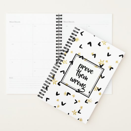 Zwarte Chevron Gold Stars bewijzen de verkeerde pl Planner (Display)