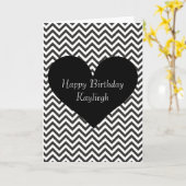 Zwarte Chevron Kaart (Gele Bloem)