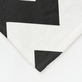 Zwarte Chevron met grijze persoonlijke naam Fleece Deken (Hoek)