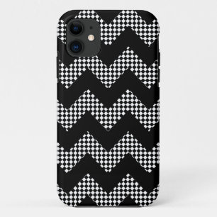 zwarte chevron met tegels iPhone 11 hoesje