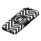 ZWARTE CHEVRON PATROON UW MONOGRAM INITIALEN Case-Mate iPhone CASE (Onderkant)