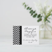Zwarte Chevron Print Business Klantenkaart Klantenkaartje (Staand voorkant)