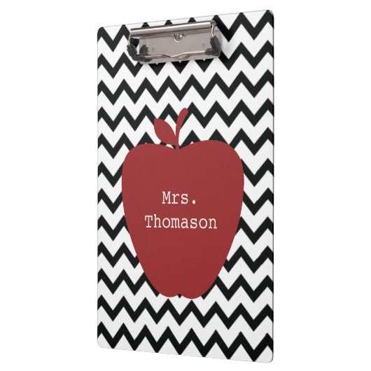 Zwarte Chevron Red Apple-leraar klembord (Links)